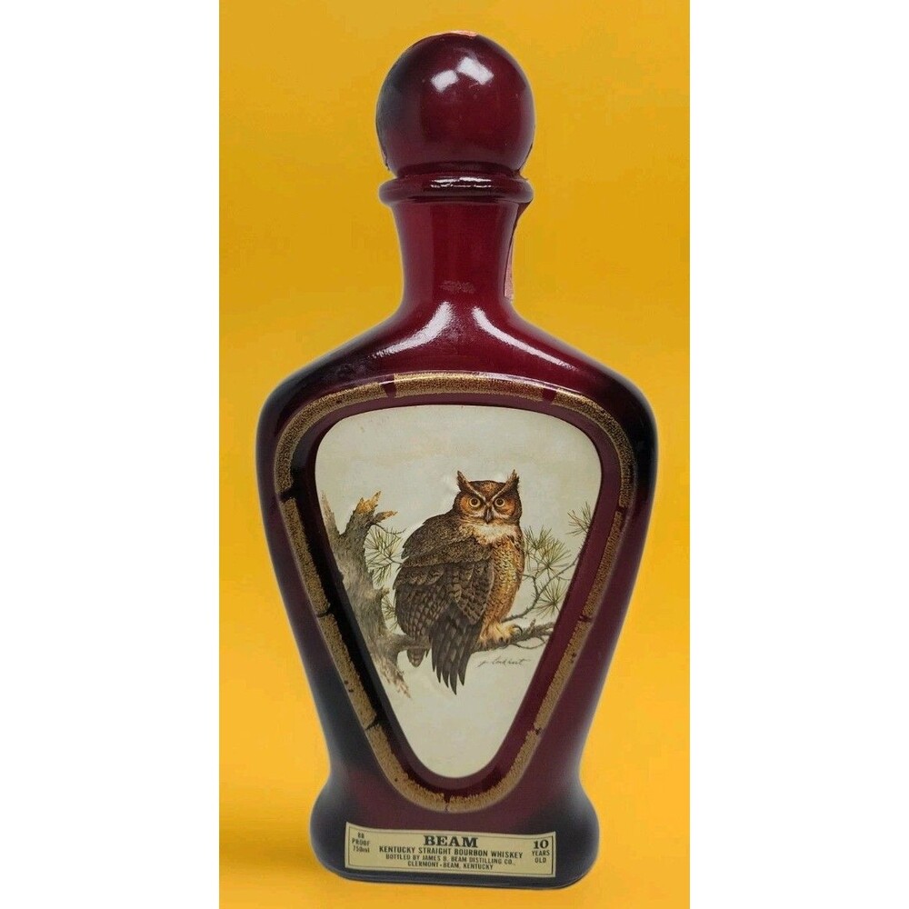 Vintage Jim Beam's Choice Collector's Horned Owl Whiskey Decanter MCM Lockhart